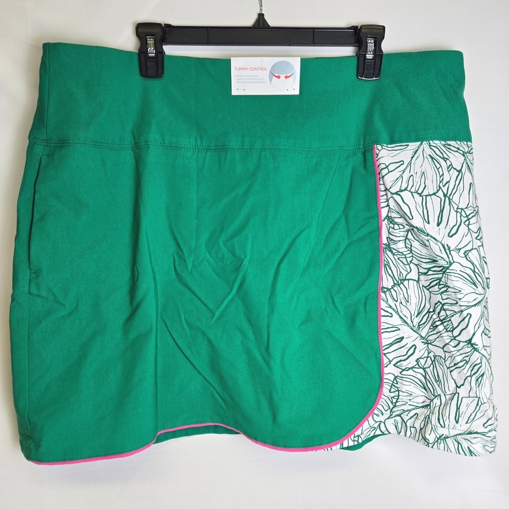 Lady Hagen Palm Tropical Wrap Golf Skort Lush Green WGH17405 Pockets XXL New